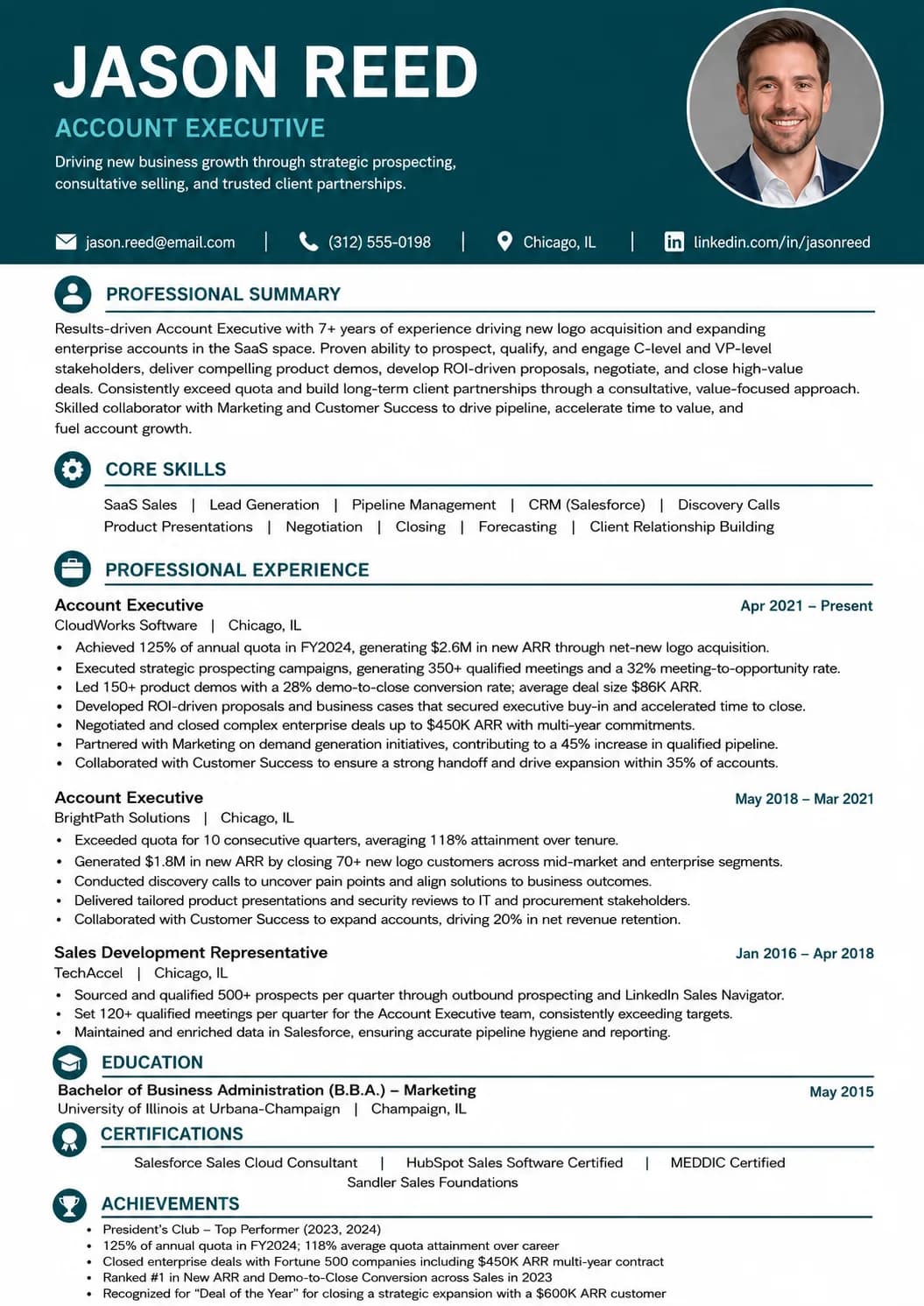 Account Executive resume example image