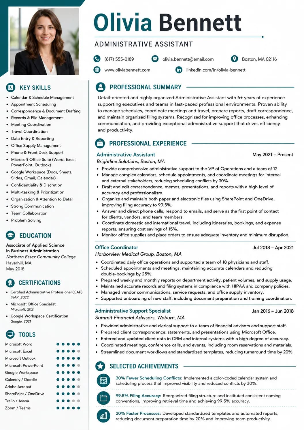 Administrative Assistant resume example image