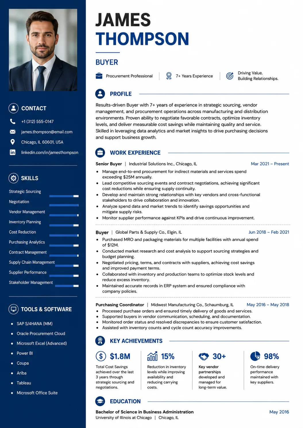 Buyer resume example preview
