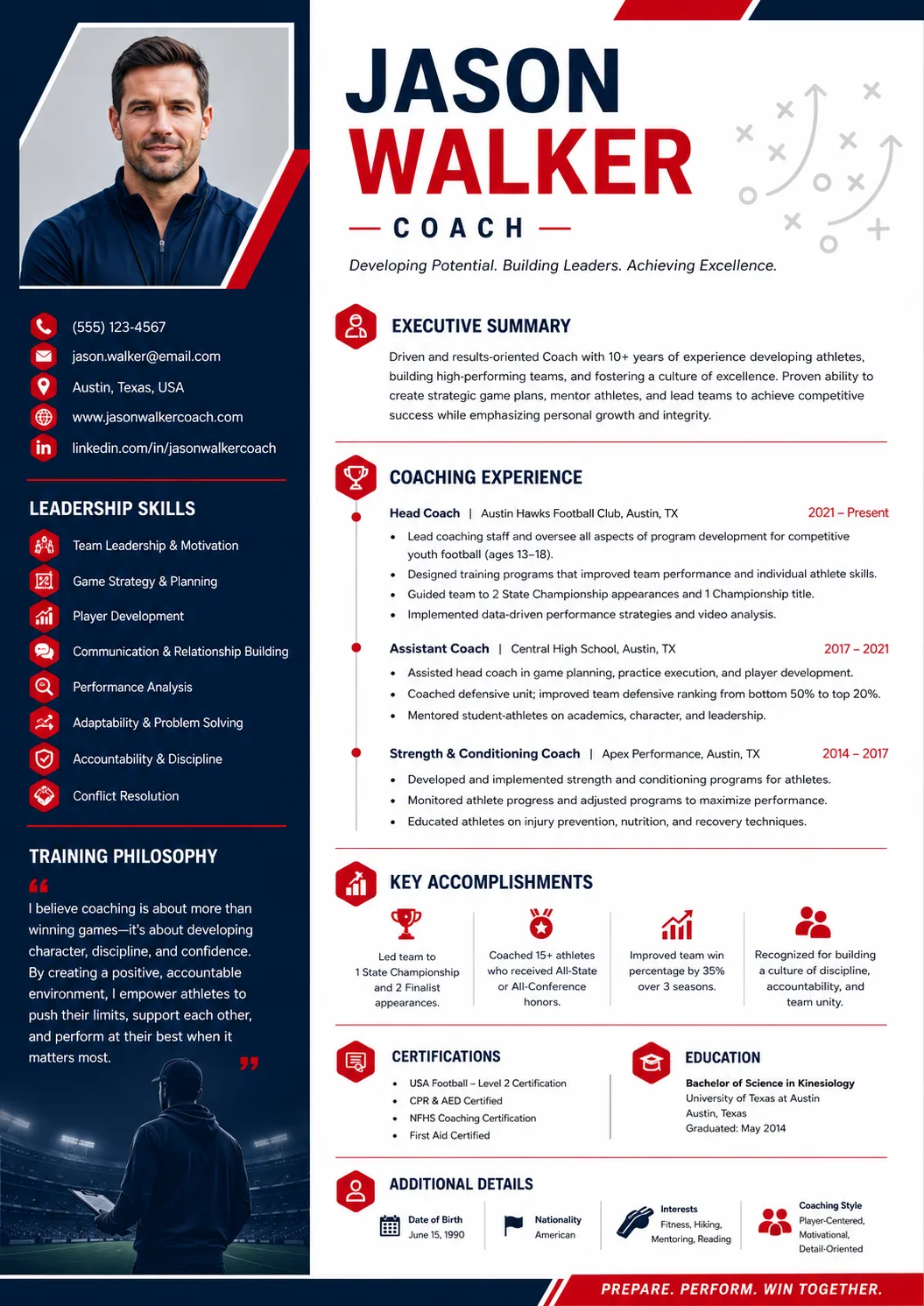 Strength and Conditioning Coach resume example image