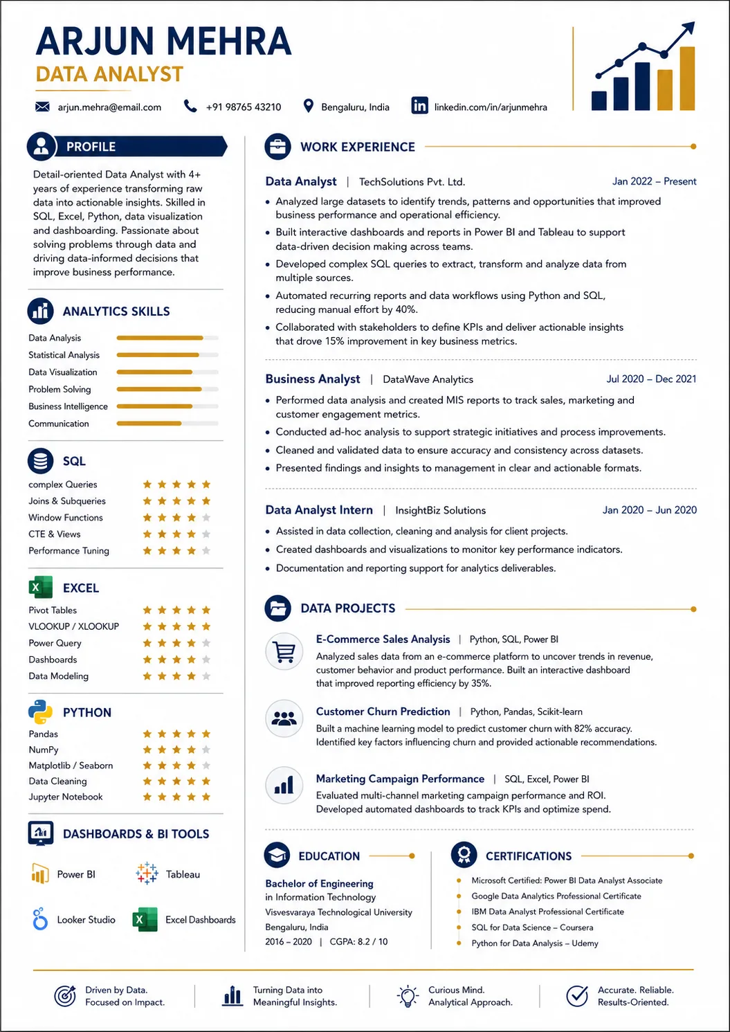 Data Analyst resume example image
