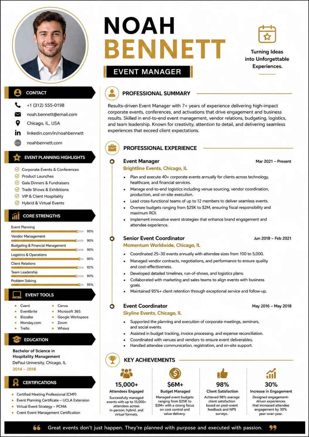 Event Manager resume example image