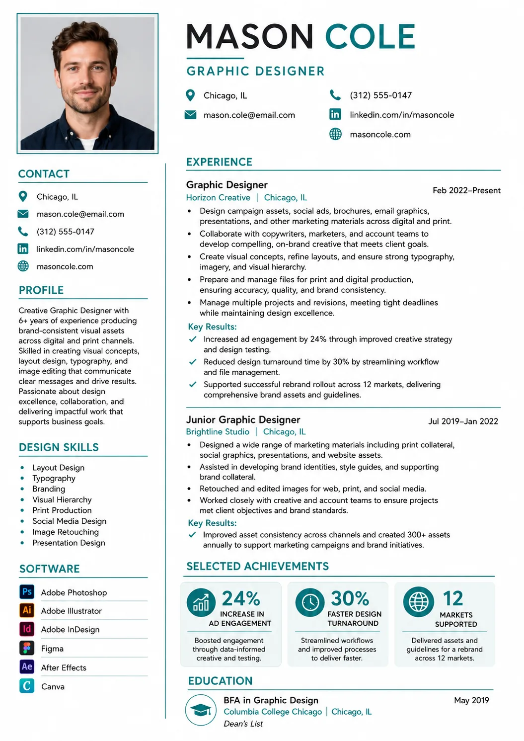 Graphic Designer resume example image