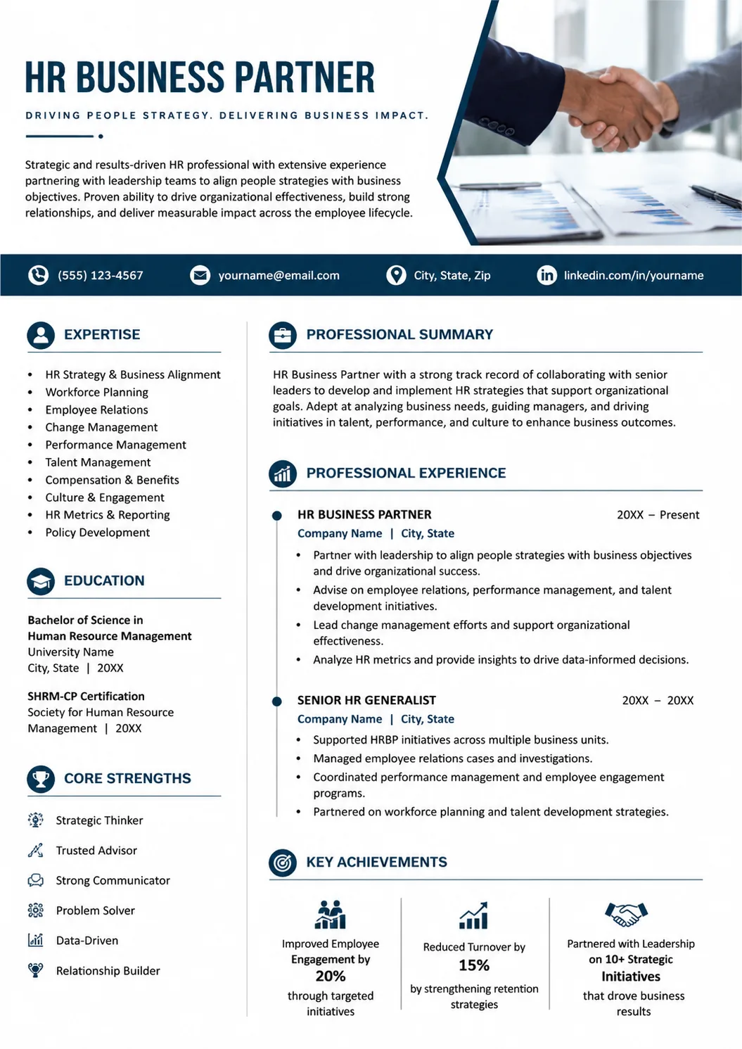 HR Business Partner resume example image