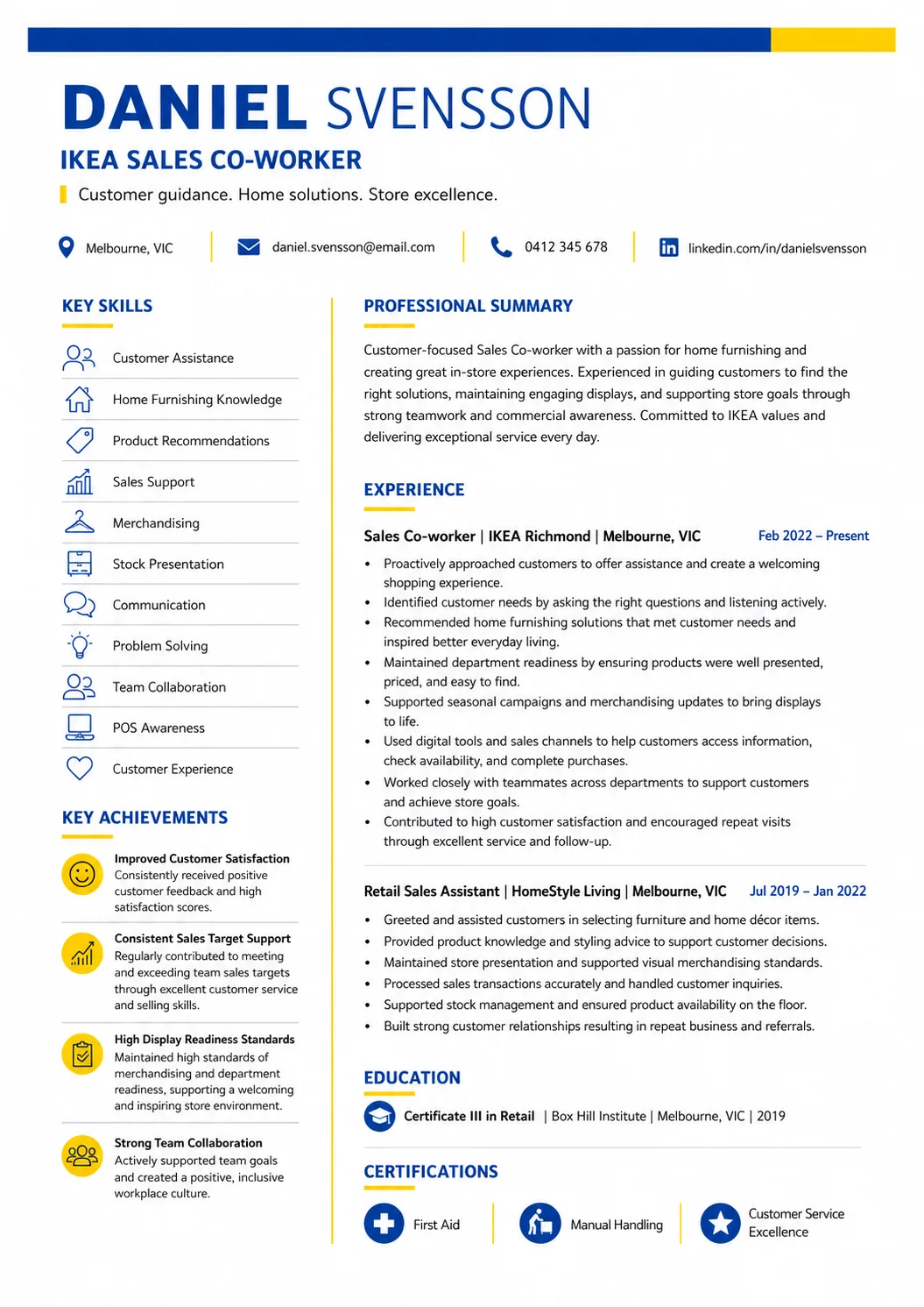 Ikea resume example image