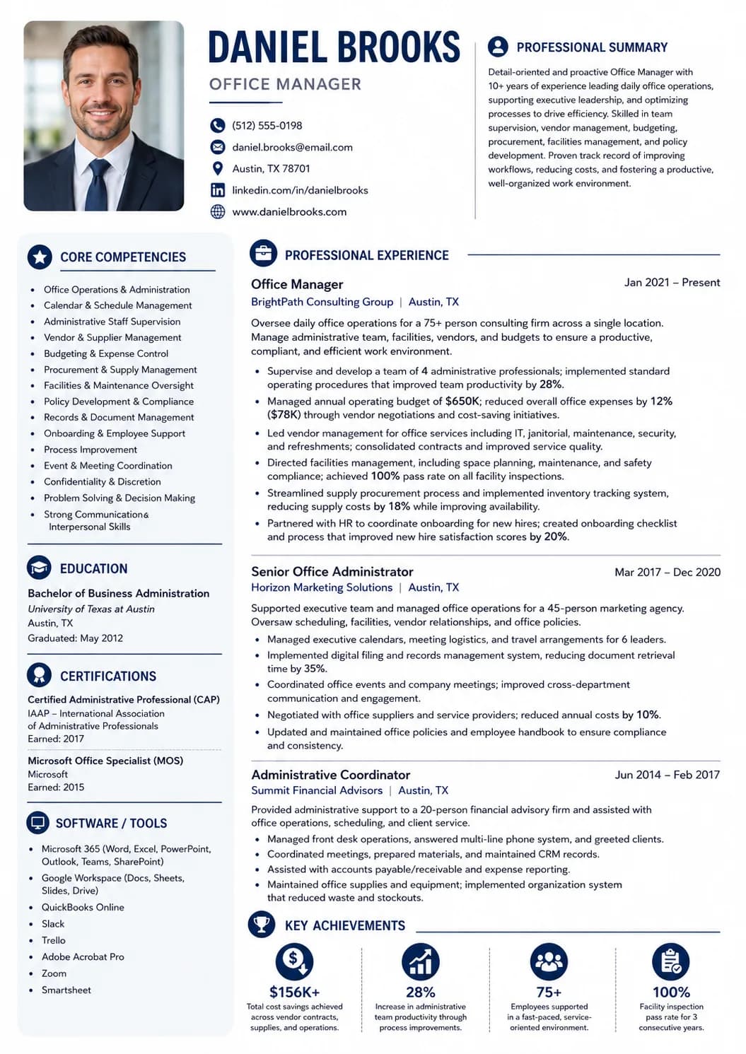 Office Manager resume example image