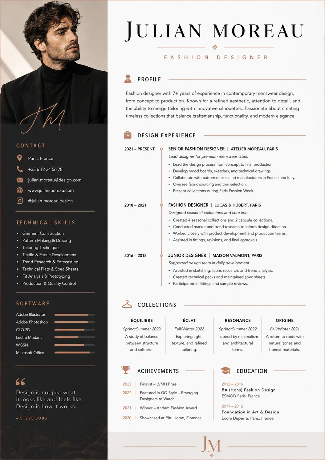 Fashion Designer resume preview