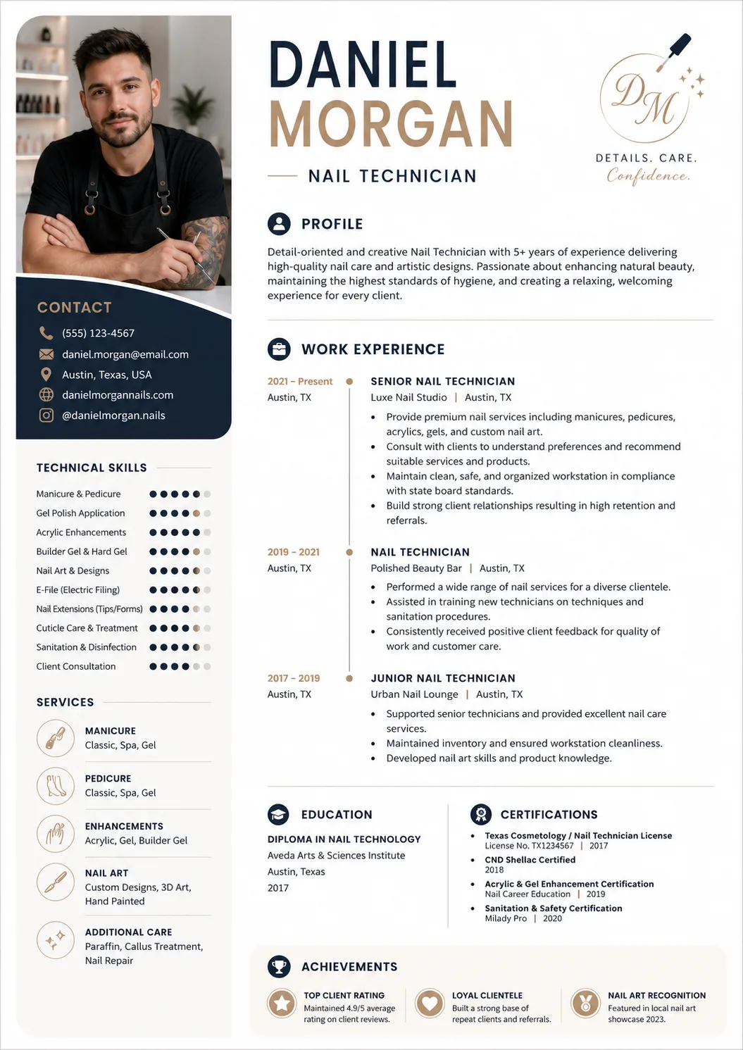 Nail Technician resume preview