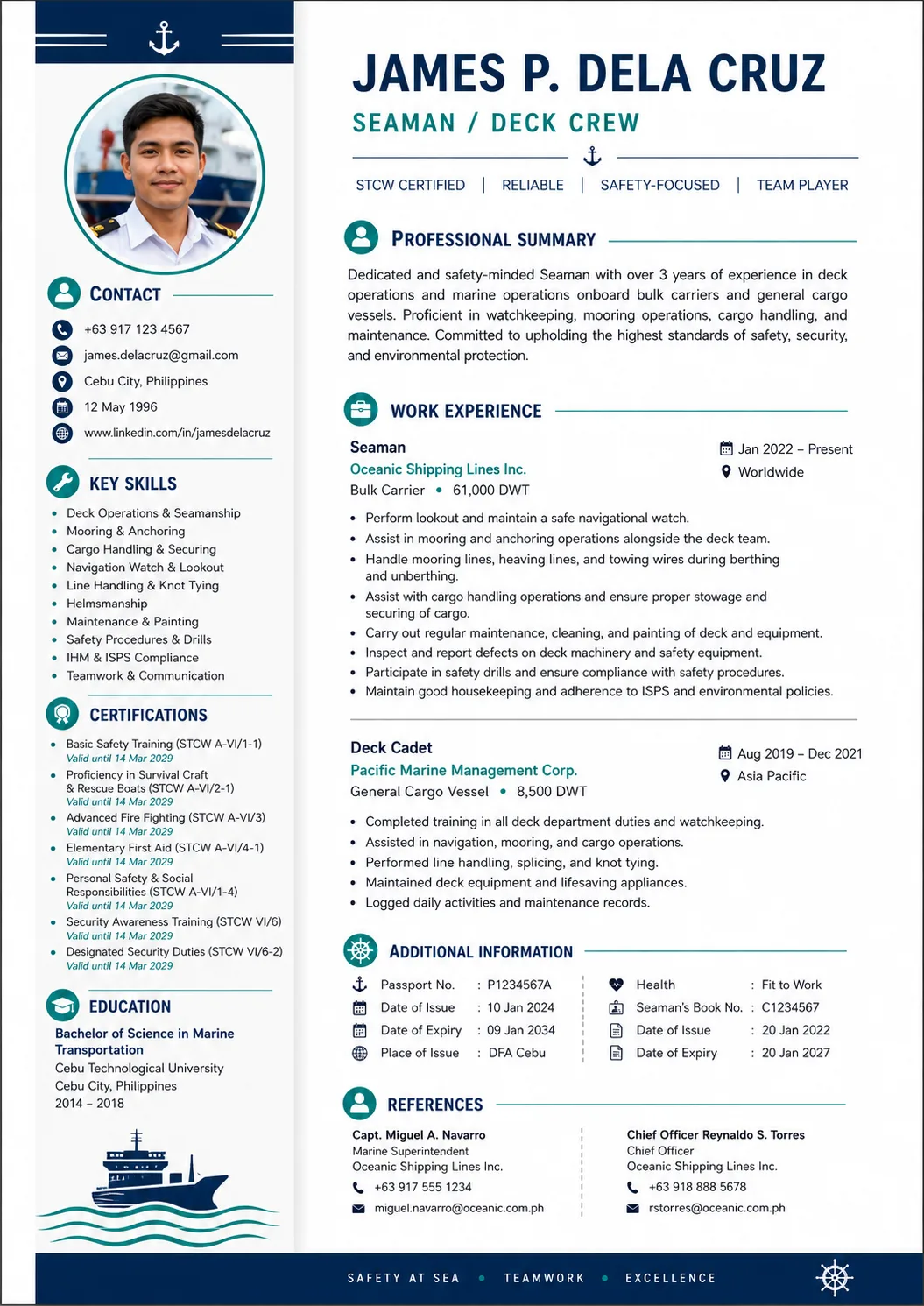 Seaman resume preview