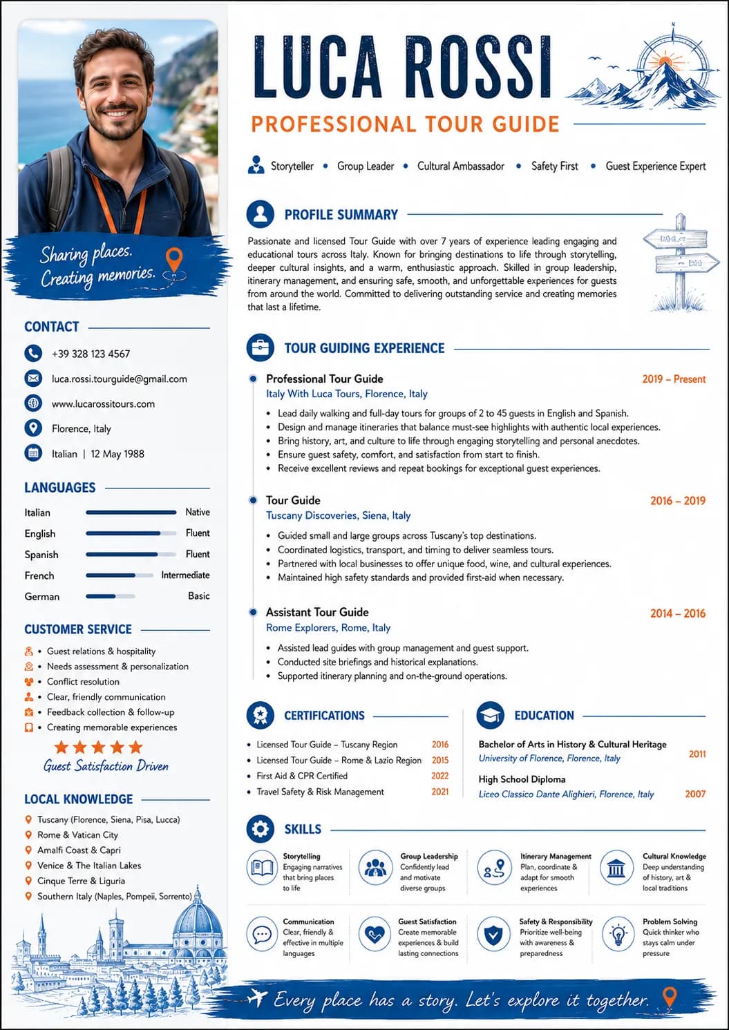 Tour Guide resume preview